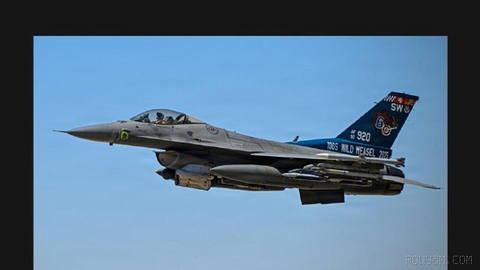 U.S. Central Command (CENTCOM) releases an image of an F-16 fighter taking off