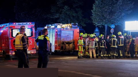 At least one person was killed and 15 injured when a car charged into a