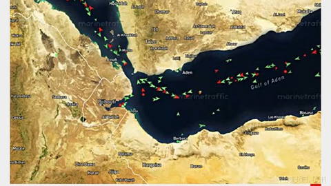 37 cargo ships transited the Bab el-Mandeb Strait on Tuesday, the highest figure since July 19.