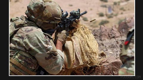 U.S. Central Command, CENTCOM, released an image of a practice session with light weapons by one of the U.S. Army paratroopers.