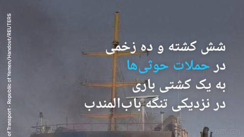🔸 Six dead and ten injured in Houthi attacks on a cargo ship near the Strait of Bab al-Mandab