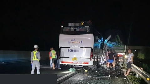 A 38-year-old woman was killed when a tour bus carrying Russian tourists