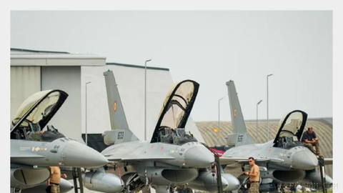 A Spanish F-18 fighter pilot, during a NATO air patrol mission, shot down a drone that
