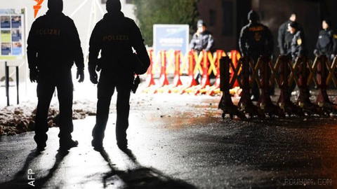 🔸German security officials investigating a hidden weapons cache in a forest