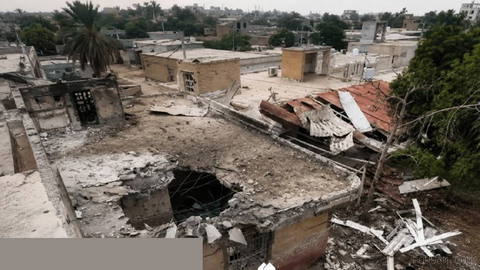 Image of the direct hit of an American missile at a wedding venue in Kuhestak, Serek
