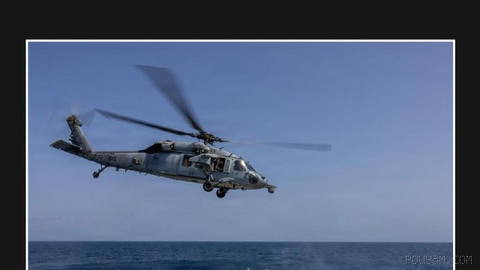 US Central Command (CENTCOM) publishes image of an MH-60S Seahawk helicopter taking off
