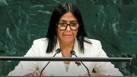 Delcy Rodríguez, interim president of Venezuela, in her speech at the UN General Assembly