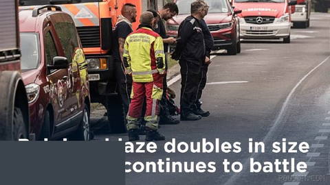 The fire in eastern Belgium doubled in size over 24 hours by Sunday morning.