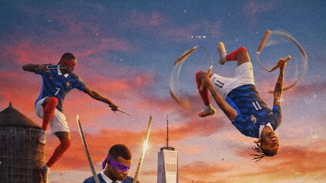 Ninja Turtles weave in and out like snakes and strike;