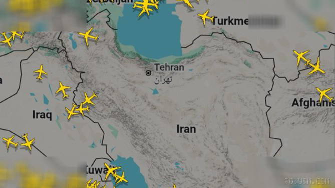 Air Traffic Status Around Iran