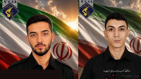 Images of two Basij members who were killed in Mashhad on the day of digging/torching (the trench) for Khamenei