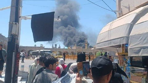 Urgent reports of a fire at the Imam Reza shrine in Mashhad