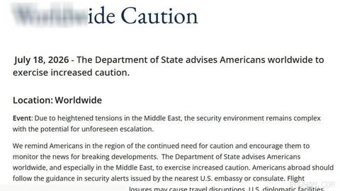 👈 The U.S. Department of State issued a “global warning” and warned that “groups that support Iran” may…