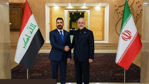 Visit of the Iraqi prime minister, with Mohammad Samting (Qalibaf) in Tehran.
