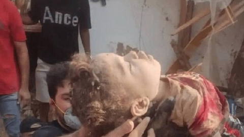 ⏺Image of the body of a 2-year-old from last night’s U.S. attack in Qeshm