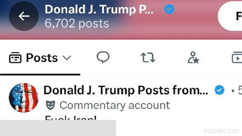 Semi-official account that shares Trump’s tweets pressured by ‘F*** Iran’