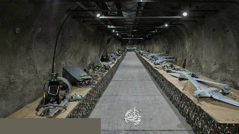 IRGC forces displayed American and Israeli drones at an underground base