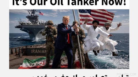 Trump posts images on Truth Social titled “This is no longer our oil tanker.”