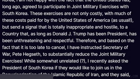 Breaking News: U.S. President Trump via “Truth Social”: