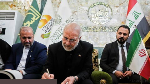 دست نوشته قالیباف در دفتر یادبود عتبۀ حسینی