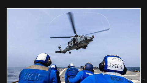 U.S. Central Command, CENTCOM, released images of a “Sea Hawk” helicopter landing on the deck of the destroyer “USS Ross.”