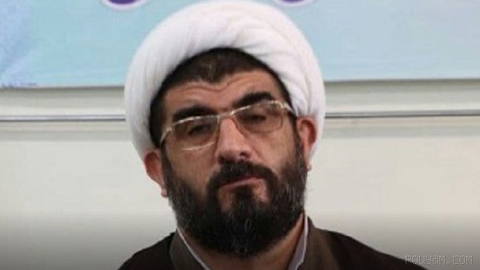 Hassan Bigdeli, the representative of the Supreme Leader of the Islamic Republic in the IRGC of Zanjan Province, at a rally