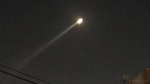 〰❌ Visual confirmation of a missile launch from Iran, likely toward the United Arab Emirates.