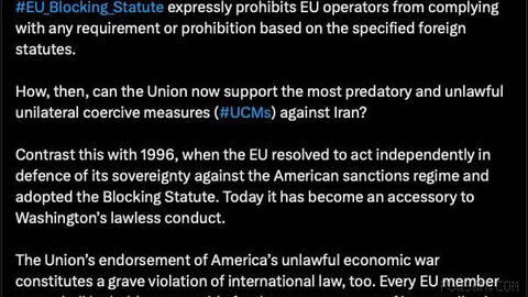 — Ismail Baghaei, Iran’s foreign ministry spokesperson, accuses the European Union of yielding to U.S. pressure over sanctions …