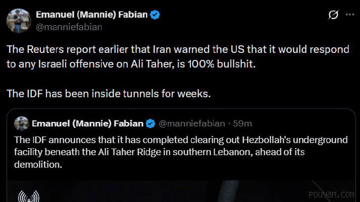 Military affairs reporter for the "Times of Israel," Emmanuel Fabian: