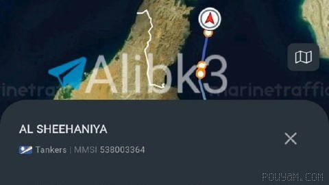 A Qatari LNG tanker entered the Strait of Hormuz at high speed via the southern route, while an identification system was also active…