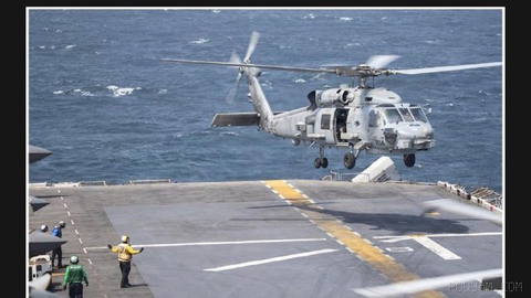 U.S. Central Command (CENTCOM) releases an image of a helicopter preparing to land