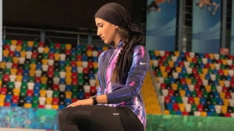 🔻Nazie Kampani, the Iranian 60-meter hurdles record holder and two-sport speed runner, with