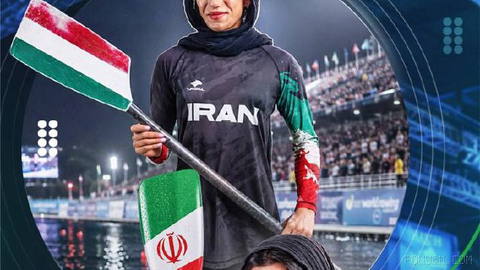 Iran’s girl in triumph; 🔼🚣🏻‍♀ A splendid rise to the Women’s Rowing final 🚣‍♀ in the women’s lightweight single sculls event — Iran’s national team rower Fatemeh Majallel…