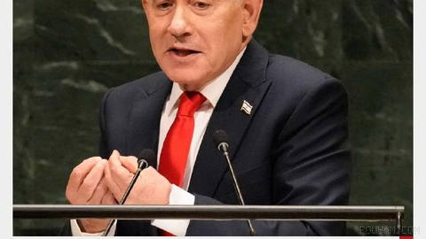Benjamin Netanyahu, İsrail Başbakanı, konuşması sırasında bazı ülke temsilcilerinin çıkmasını eleştirdi ve şunu söyledi: