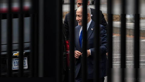 Israel’s Prime Minister Benjamin Netanyahu arrives at the White House to meet with President Trump.