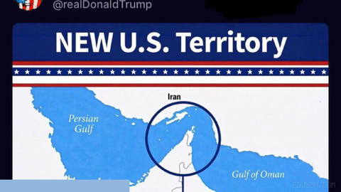 ترامפ ב־Truth Social שוב פרסם: אזור חדש של ארצות הברית: מיצר הורمز.