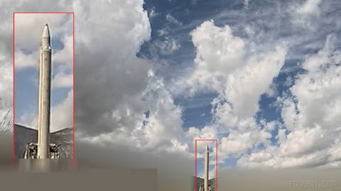 Images of the Jihad ballistic missile that was fired during one of the waves of Operation Nasr-2