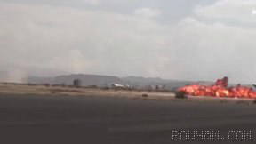 Close-up images show the moment Saudi fighter jets bomb the Sanaa International Airport in Yemen, which is under Houthi control…