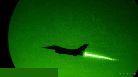 A U.S. Air Force F-16 fighter jet takes off from a military base in the Middle East.
