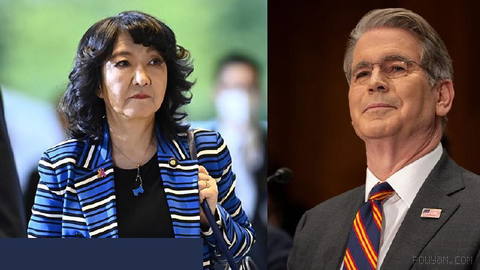 Japan Finance Minister Satsuki Katayama and US Treasury Secretary Scott