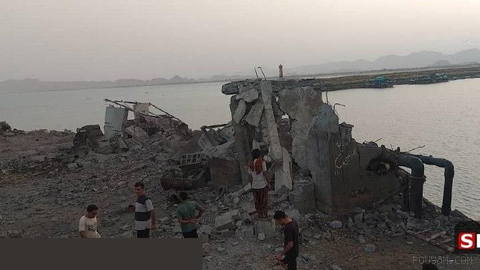 Images; Desalination plant destroyed in Bonji, Jask
