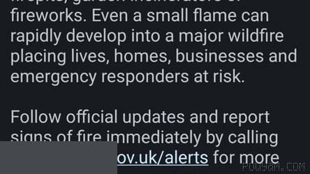 The UK government has issued a severe national warning regarding the very high risk of wildfires.