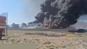 A large fire in the Aksin complex in Pol-e Dokhtar
