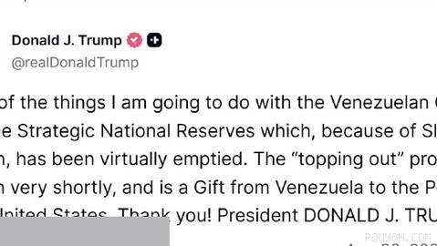 Trump: One of the actions I plan to take with Venezuelan oil is to refill the strategic national reserves that have been almost emptied due to President Joe Biden’s performance…