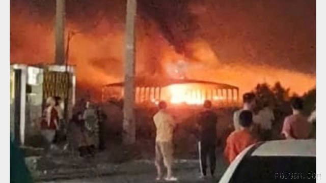 ⚡Photo attributed to an explosion and fire at around 3 a.m. on Monday, 22 Tir, on the side of Omidiyeh Airport, in Khuzestan province, which has been posted on an account…