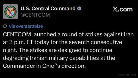 Breaking / CENTCOM: