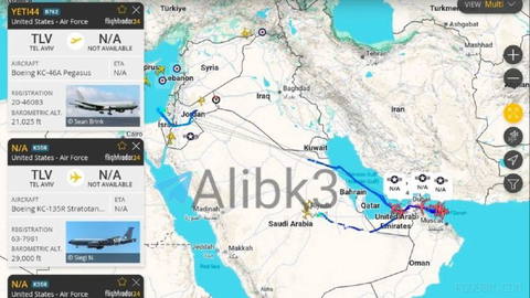 American tanker aircraft that have taken off from Tel Aviv and Riyadh are conducting aerial refueling of an American aircraft near the Strait of Hormuz…