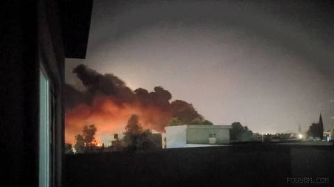 Bartella, Iraq after joint airstrikes by Saudi Arabia and the United States on positions of Popular Mobilization Forces