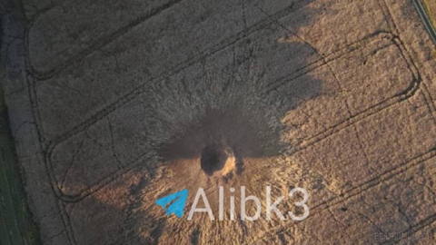 A pit created deep in Poland’s territory by a Russian missile impact, about 100 kilometers from the Ukraine border.