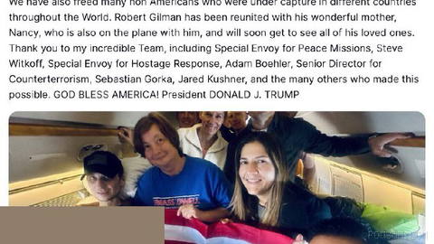 President Trump announced that Robert Gilmom, a former U.S. Navy serviceman who had been imprisoned in Russia in 2022, was released…